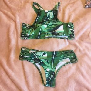 High Neck Palm Tree Bikini