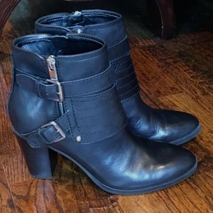 Marc Fisher Black Leather Ankle Boots Engine SZ 8M