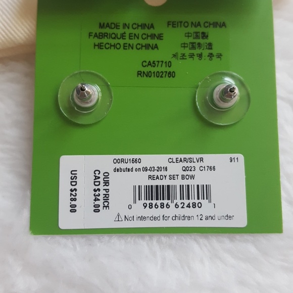 🎀NWT🎀 Kate Spade Silver Bow Earrings - Picture 3 of 3