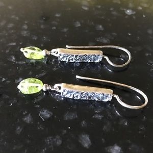 Silpada Sterling silver earrings with green glass