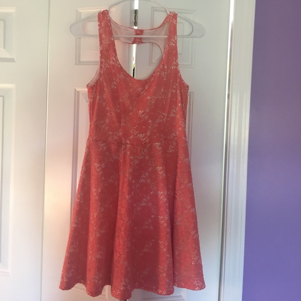 Lace coral dress