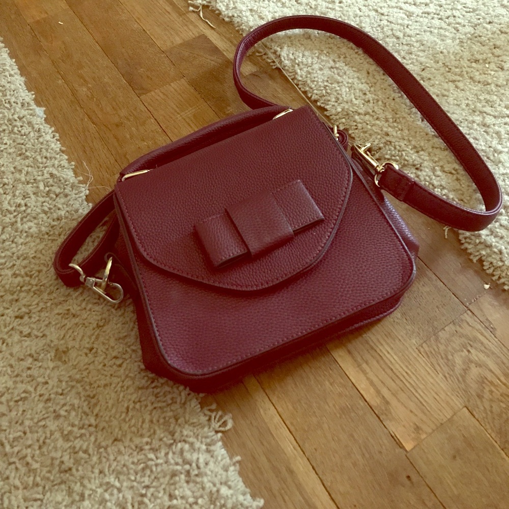 Burgundy pillbox purse