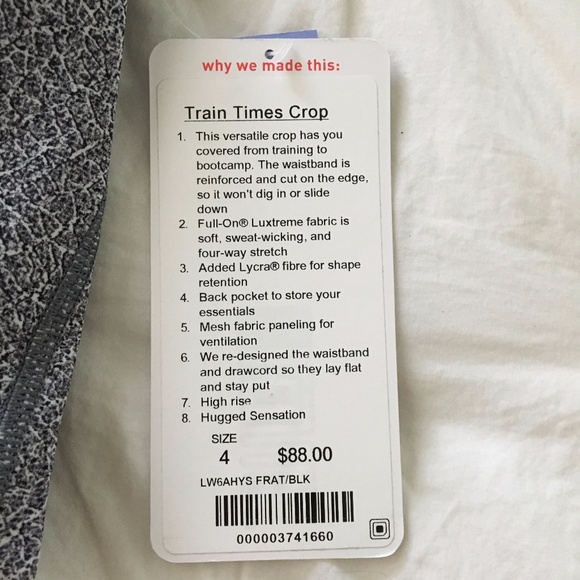 Lululemon Train Times Crop 17" Sz 4 - Picture 7 of 7