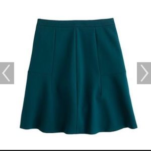 J.Crew fluted skirt in emerald