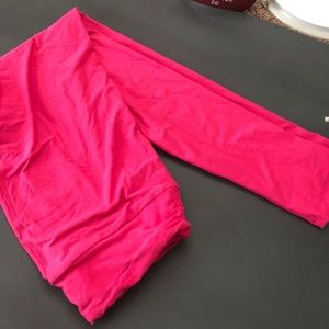 Soild pink lularoe os leggings