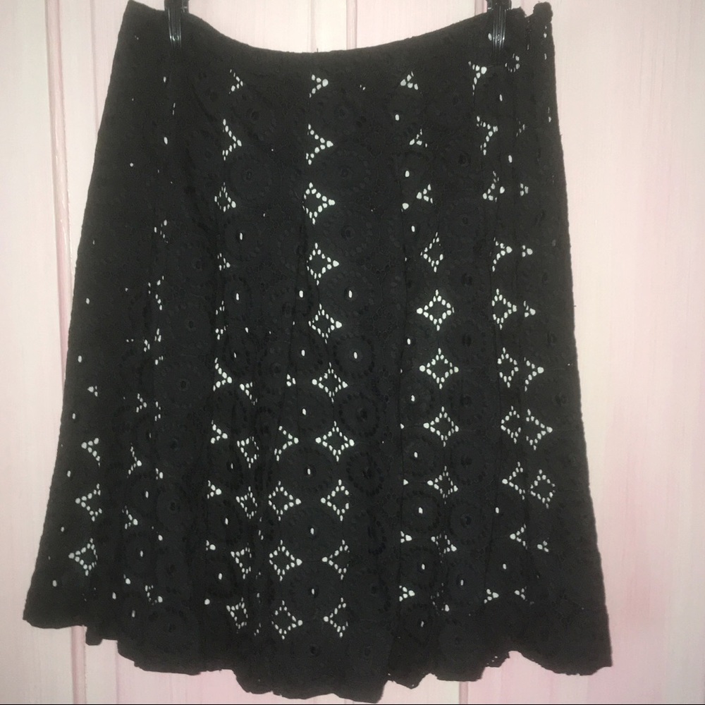 J.Crew black pleated skirt