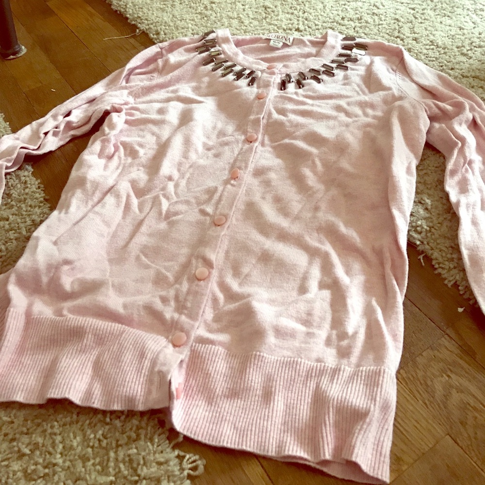Light Pink Embellished Cardigan
