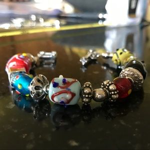 Silpada Sterling Silver multi glass bead bracelet