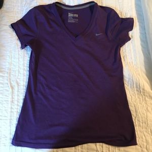 Purple v neck Nike dri-fit shirt size M