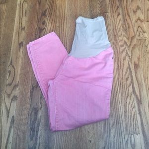Pink maternity capris
