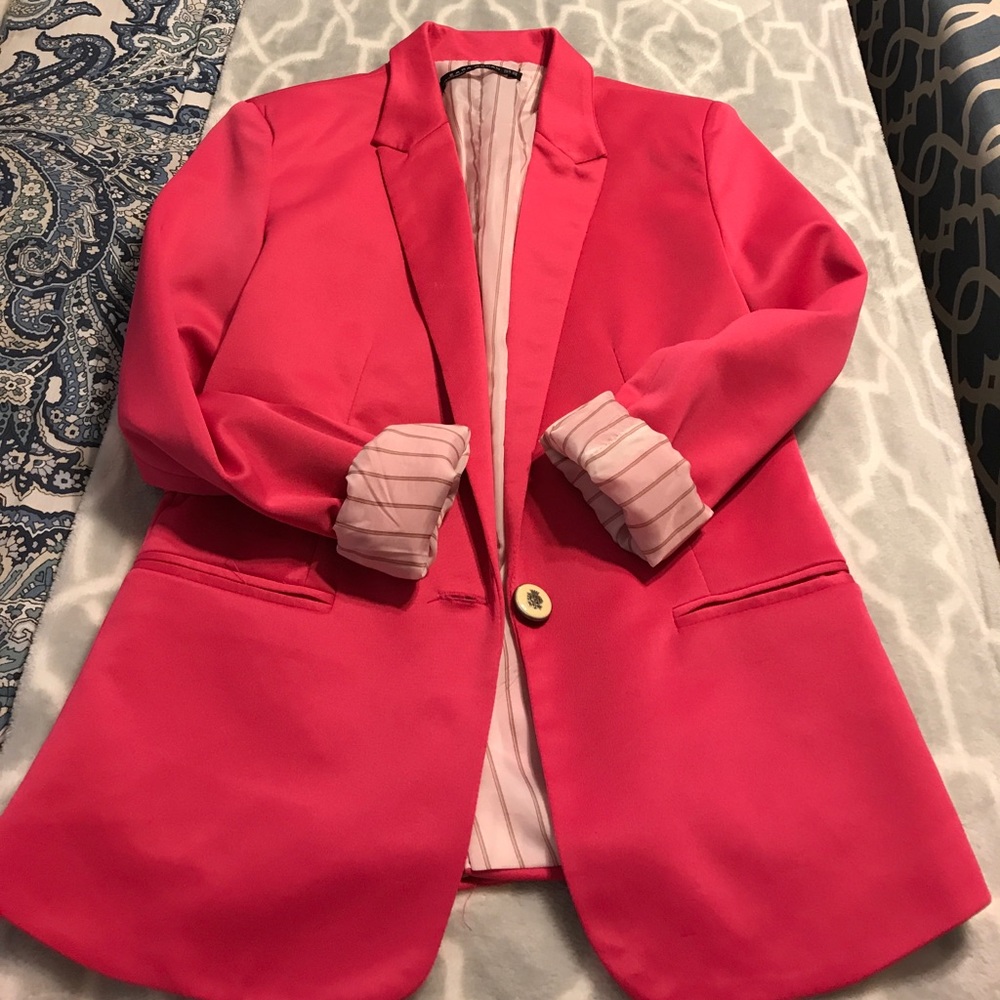 Zara pink blazer xs