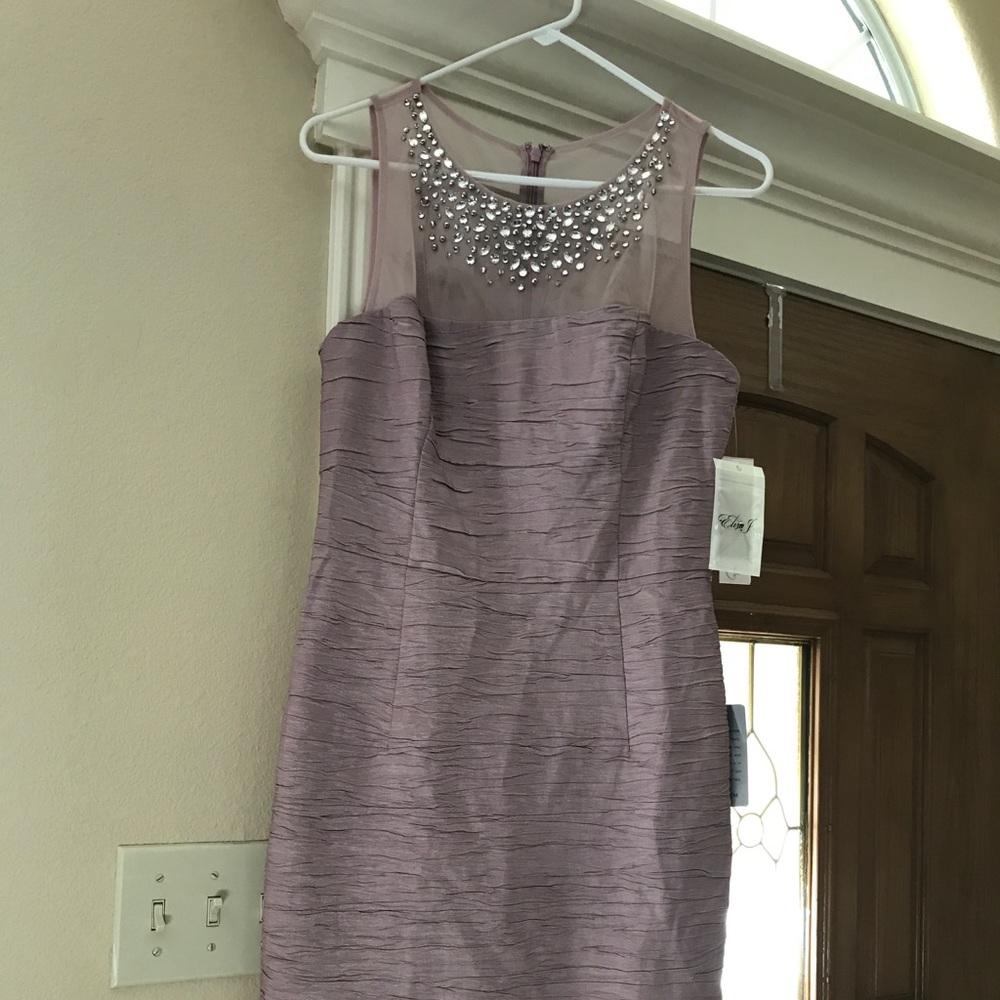 Eliza J Metallic Sheath Dress, Rose, Size 10