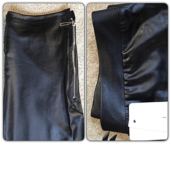 Stunning Faux Leather Zipper Leggings O/S M-XL - Picture 2 of 6
