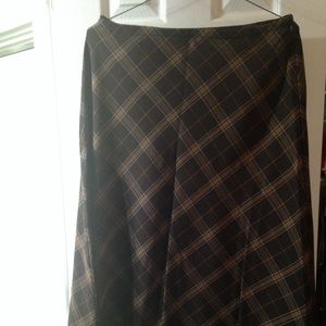 Brown plaid skirt
