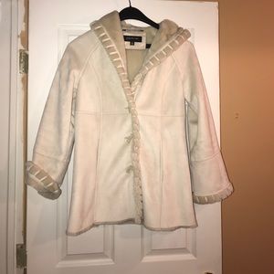 Hooded faux fur jacket