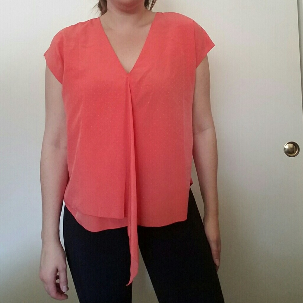 Rachel Roy, Coral Blouse, short sleeve