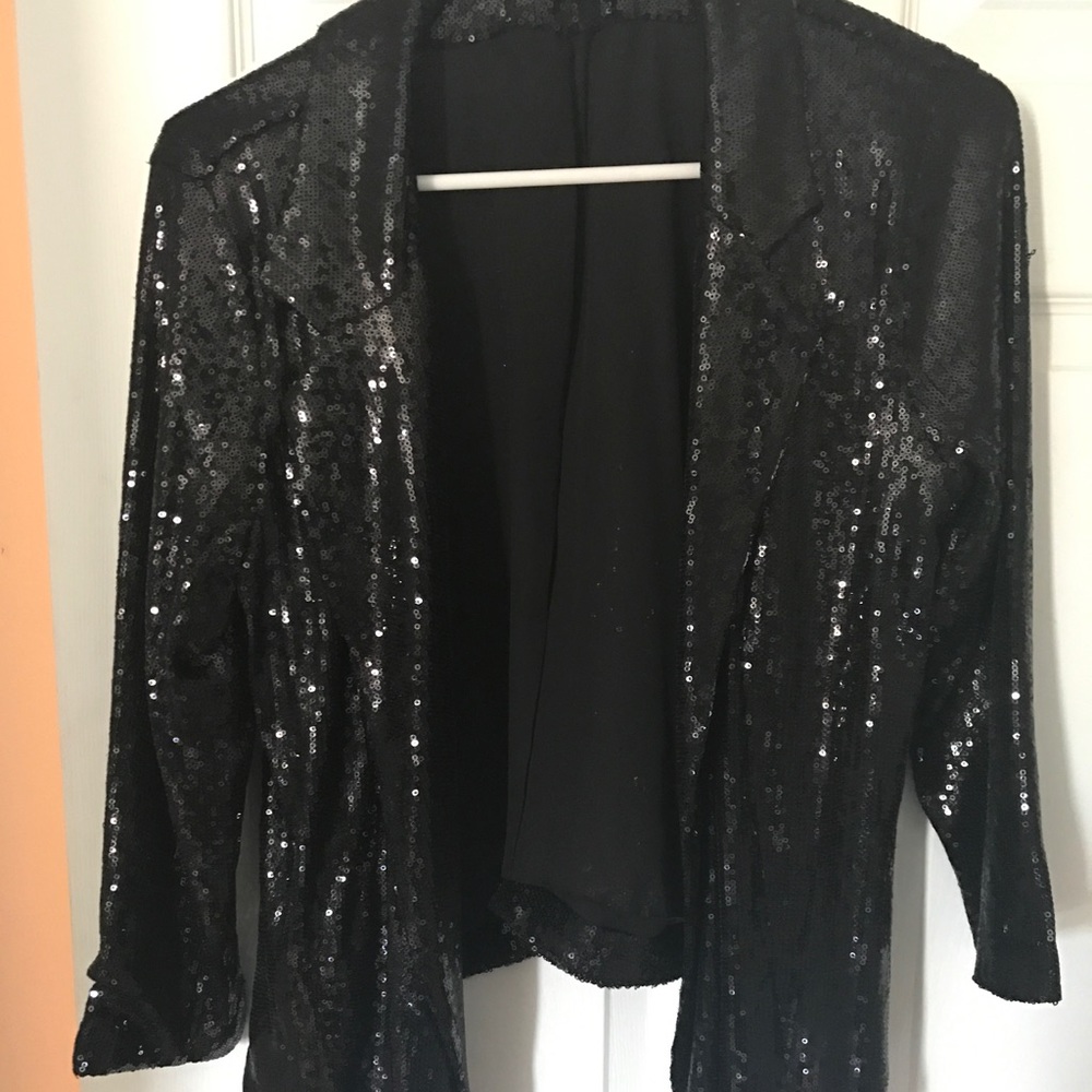 Sequin 3/4 sleeve blazer