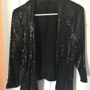 Sequin 3/4 sleeve blazer