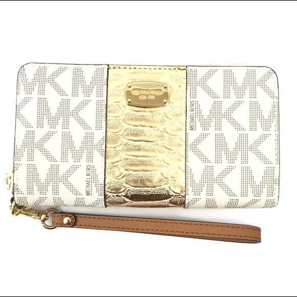 Michael Kors Wristlet Vanilla White Wallet New