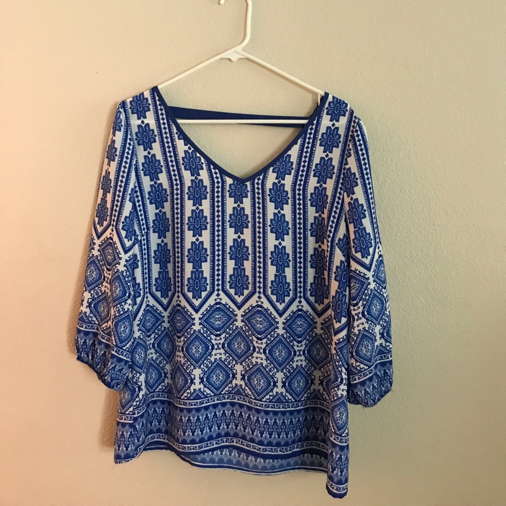 Blue/white blouse