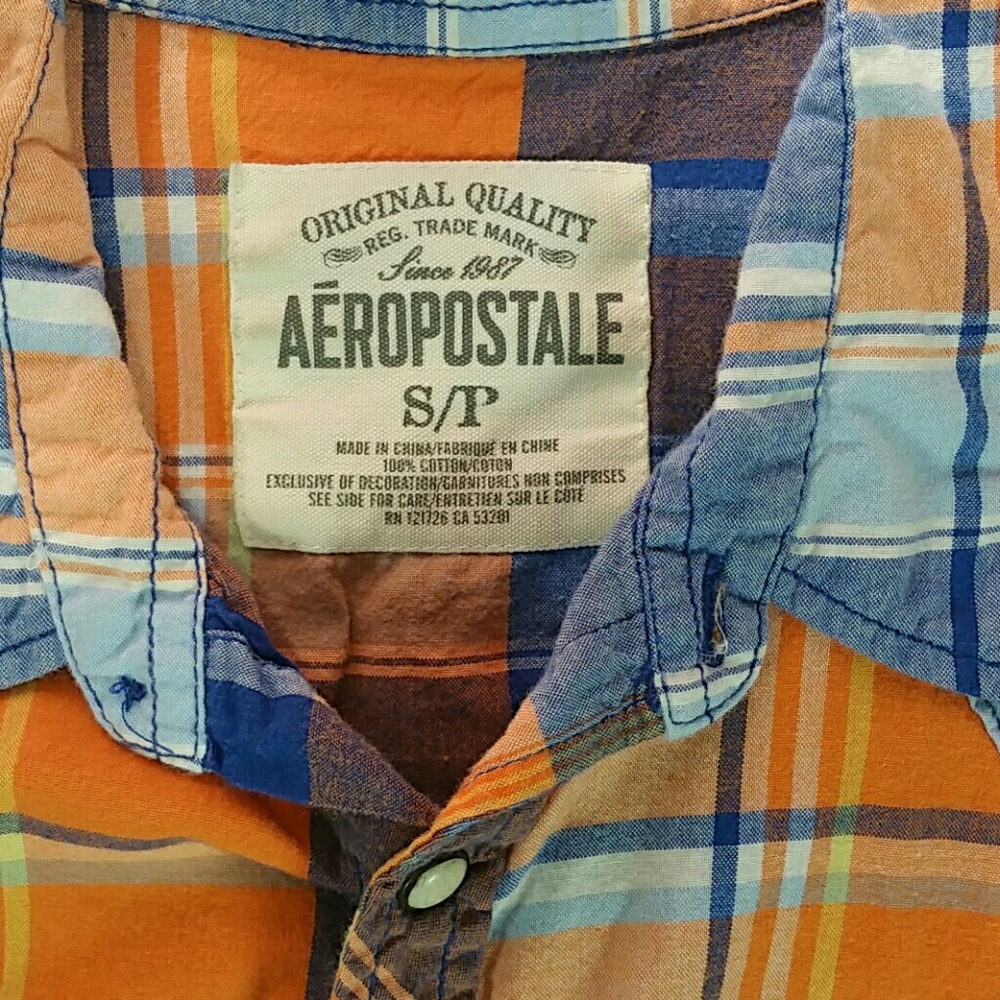 Aeropostale pearl snap plaid button down - Picture 2 of 5
