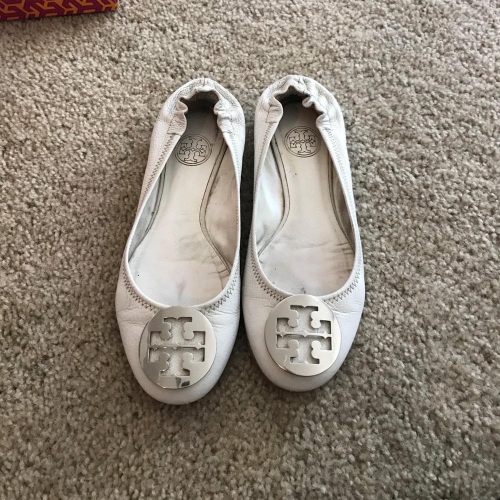 Tory Burch white flat