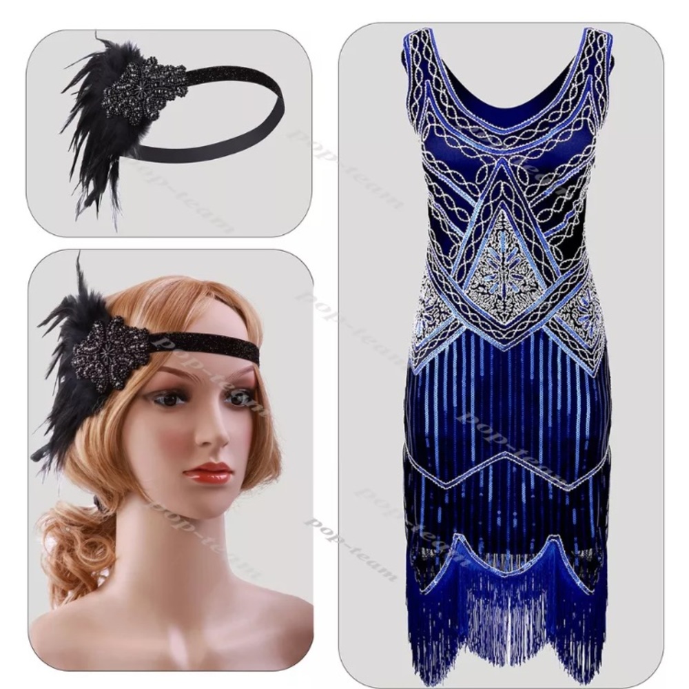 ‼️SOLD‼️Blue Flapper Dress