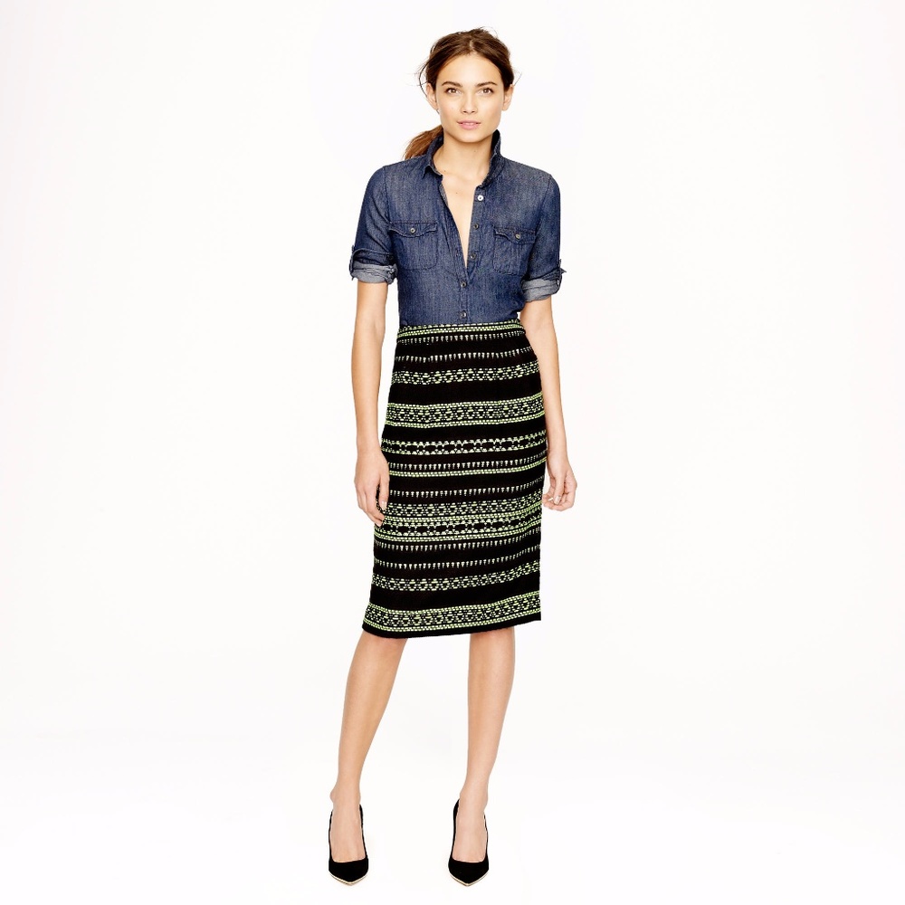 {2} J. Crew Jacquard Pencil Skirt