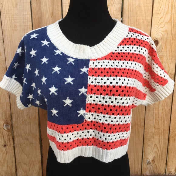 Forever 21 Tops - Forever 21 | Stars & Stripes Knit Crop Top