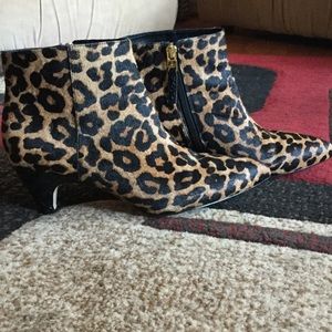 Leopard clad hair booties