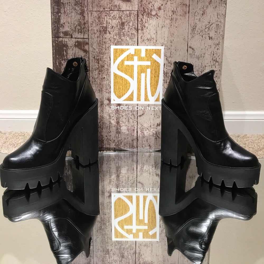 Black Leather Nevermind Platform Boots