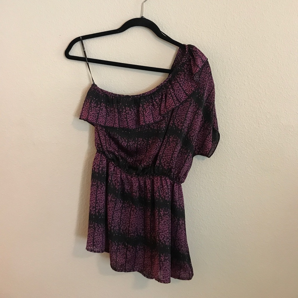 Off the shoulder purple blouse