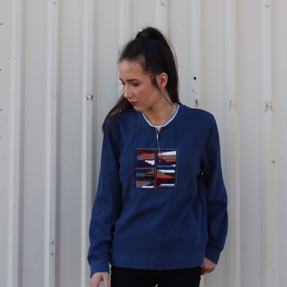 Vintage Knit Detailed Sweatshirt