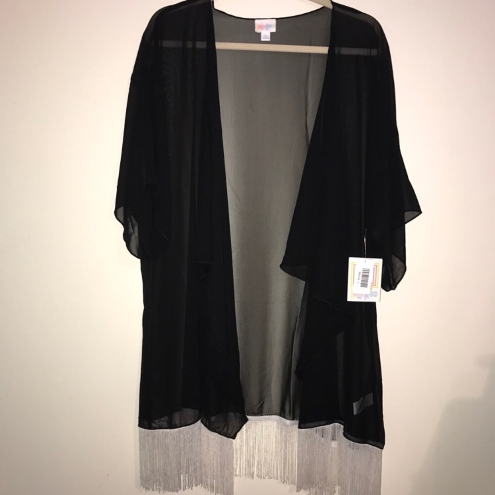 LARGE BLACK Monroe with White fringe Lularoe