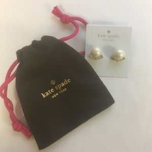 NWT Kate Spade Pearl & Diamond Gold Earrings