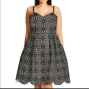 CITY CHIC LASER CUT TULIP DRESS CITY CHIC LASER CUT TULIP DRESS
