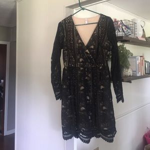 Black lace and lines holiday dress Black lace and lines holiday dress