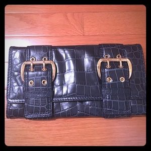 Michael Kors scale buckle clutch