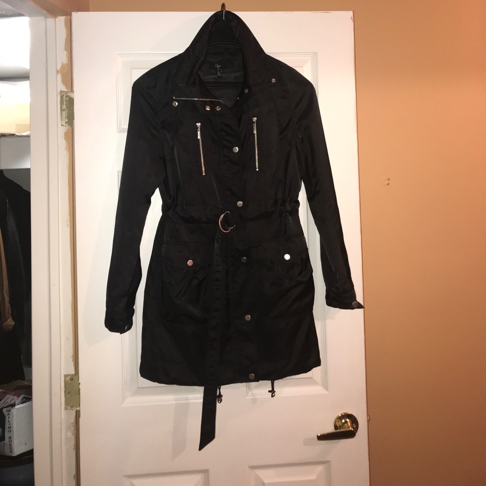 Belted aqua trench coat