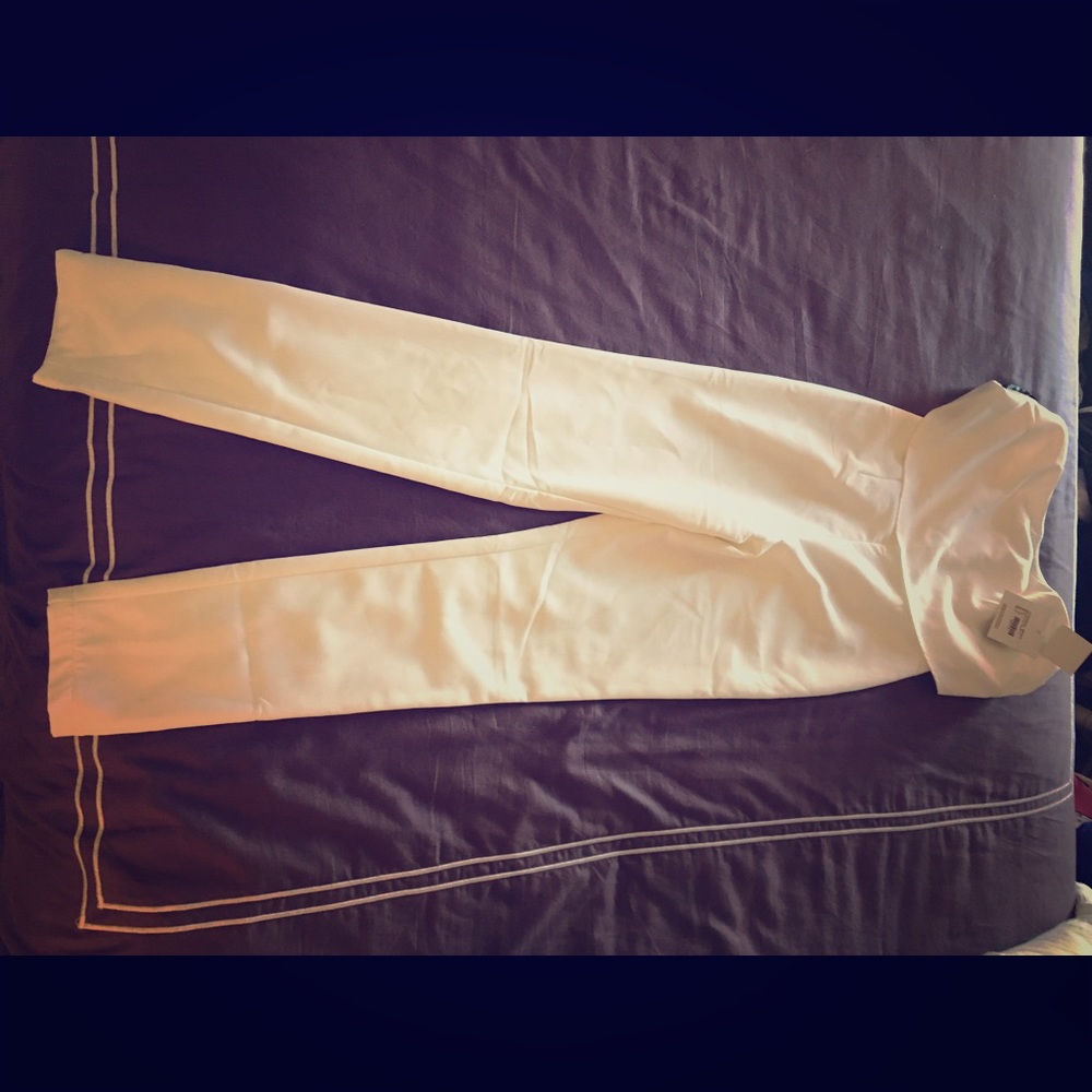 White strapless jumpsuit