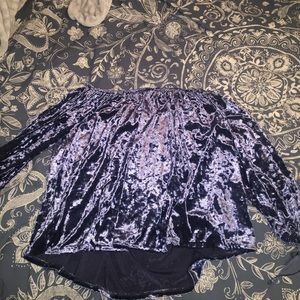 Off the shoulder velvet top