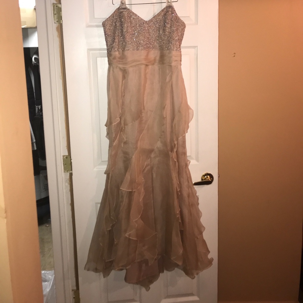 badgley mischka gown with sequined top
