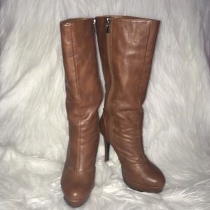 Mid calf platform boots