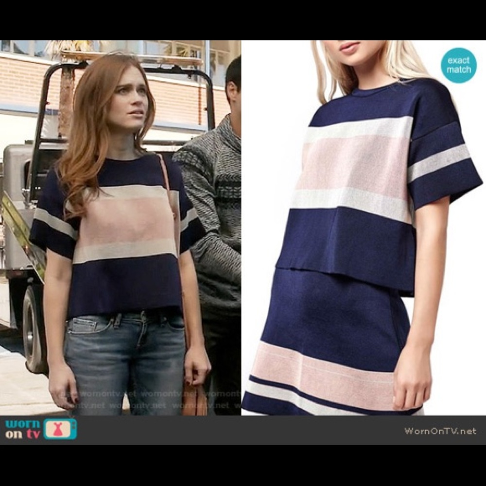 ❤️FOUND❤️ Teen Wolf Topshop Modern Stripe Boxy Tee