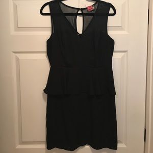 Black peplum cocktail dress