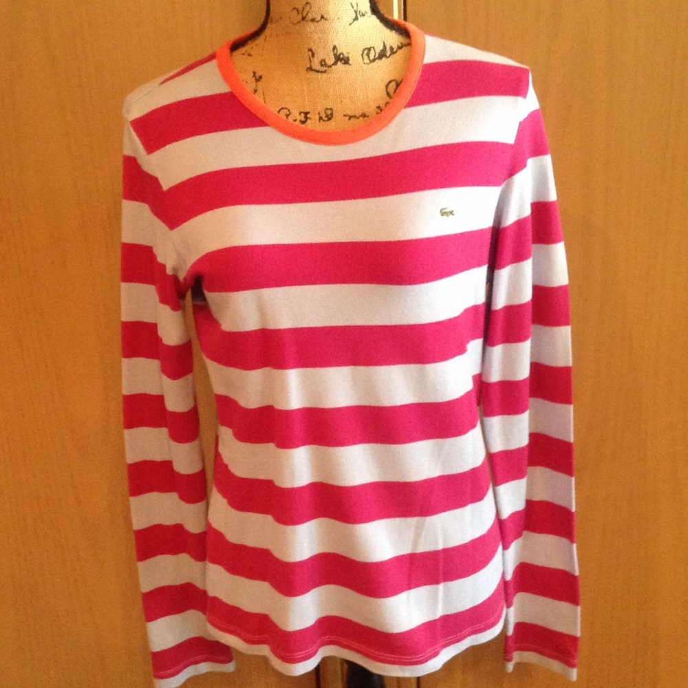 Lacoste long  sleeve striped top