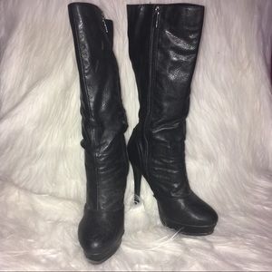 Mid calf platform boots