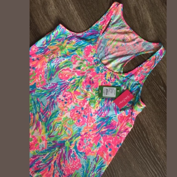 Lilly Pulitzer Dress Large Hampton Multi Fan Sea - Picture 6 of 7