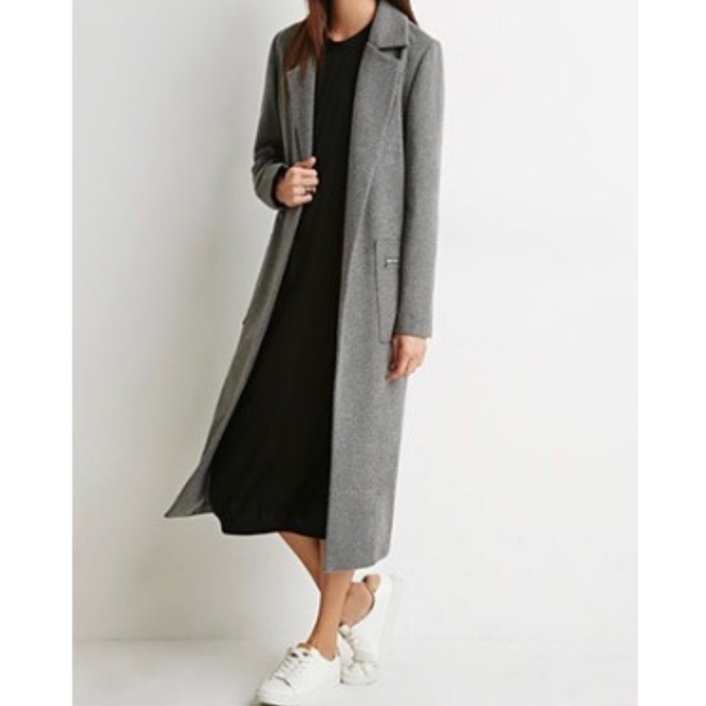 Forever 21 Zip-Pocket wool blend trench coat