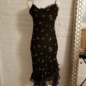 Betsey Johnson silk dress, seniorita look.